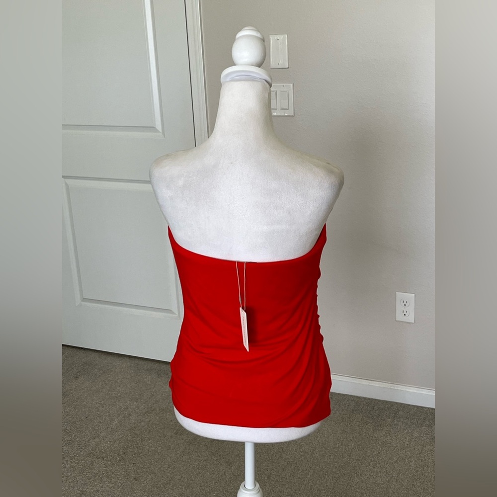 NWT Favorite Daughter The Colette Strapless Top Color Pomodoro Sizes Large & XL - Picture 3 of 10
